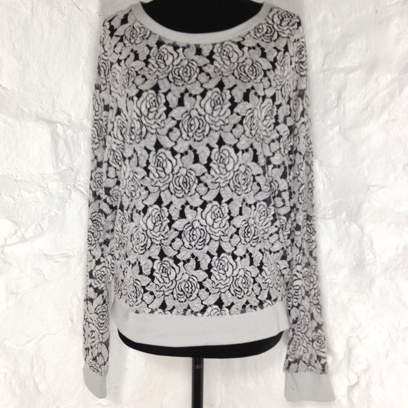 American Rag Tops - American Rag mesh rose floral sweatshirt pullover